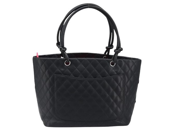 Chanel Cambon Tote aus gestepptem Leder Large Schwarz - Ansicht 2
