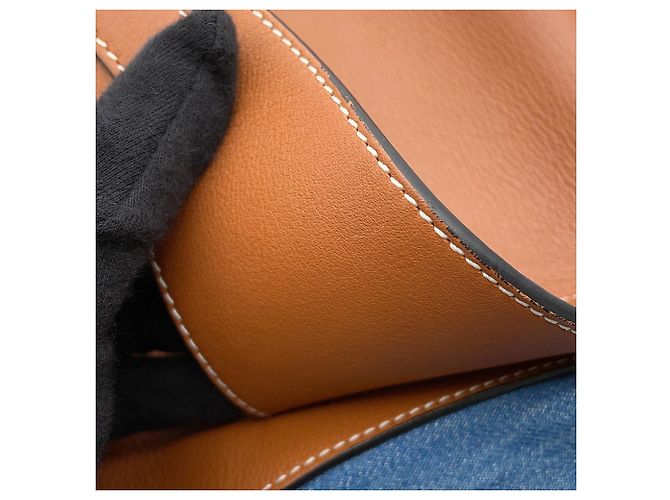 Loewe T Backpack Small Denim Leather Rucksack Blau - Ansicht 12