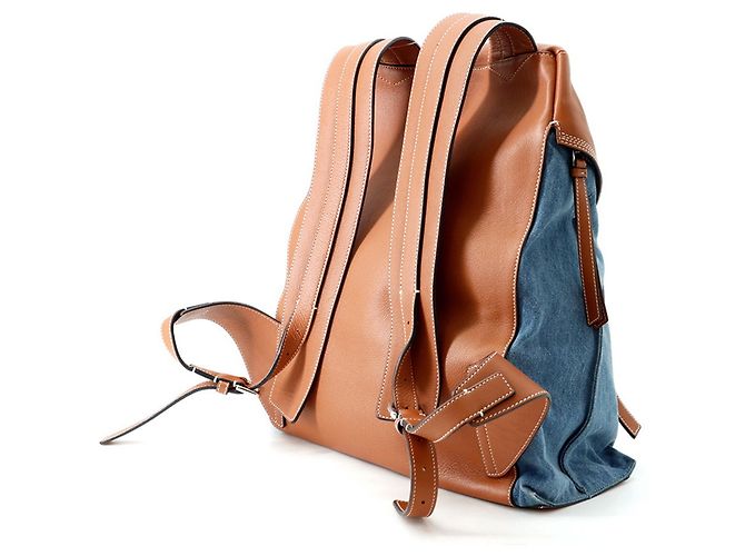 Loewe T Backpack Small Denim Leather Rucksack Blau - Ansicht 2
