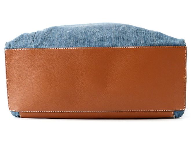 Loewe T Backpack Small Denim Leather Rucksack Blau - Ansicht 3