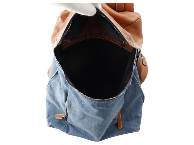 Loewe T Backpack Small Denim Leather Rucksack Blau - Ansicht 5