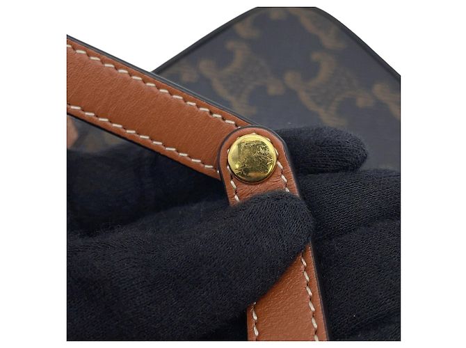 Céline Borsa a tracolla Mini Claude in pelle Celine Triomphe - vista 15