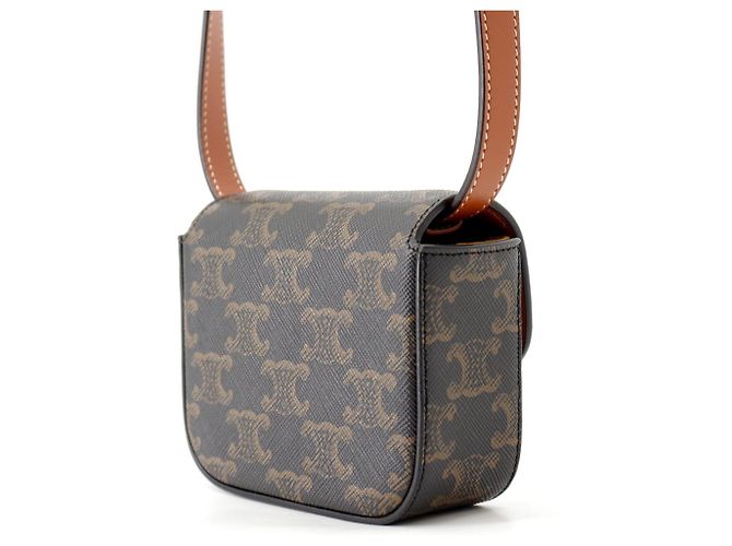 Céline Borsa a tracolla Mini Claude in pelle Celine Triomphe - vista 2