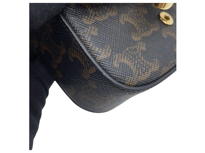 Céline Borsa a tracolla Mini Claude in pelle Celine Triomphe - vista 7