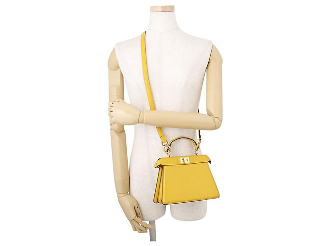 Borsa Fendi Peekaboo ISeeU Petite Giallo - vista 5