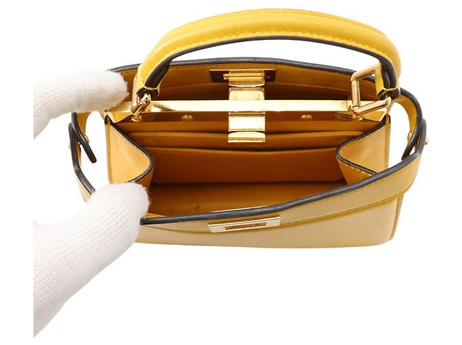 Borsa Fendi Peekaboo ISeeU Petite Giallo - vista 6