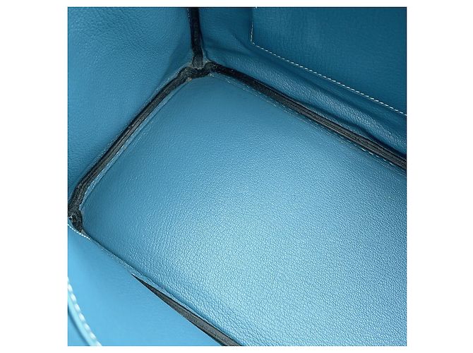 Hermès Borsa Hermes Birkin 30 Blue Jean in pelle Epsom - vista 10