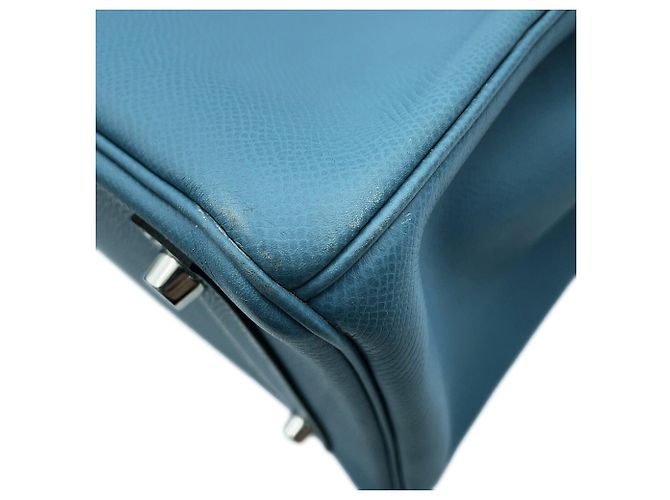 Hermès Borsa Hermes Birkin 30 Blue Jean in pelle Epsom - vista 6