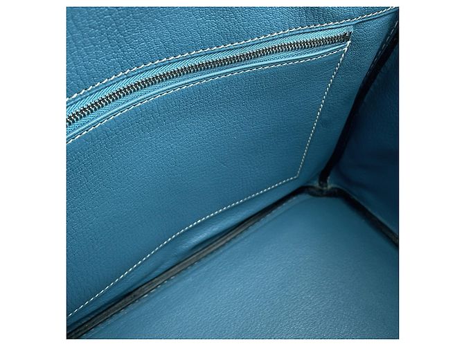 Hermès Borsa Hermes Birkin 30 Blue Jean in pelle Epsom - vista 9