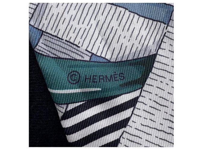 Hermès Hermes Twilly Seidenschal in Grau Braun - Ansicht 6