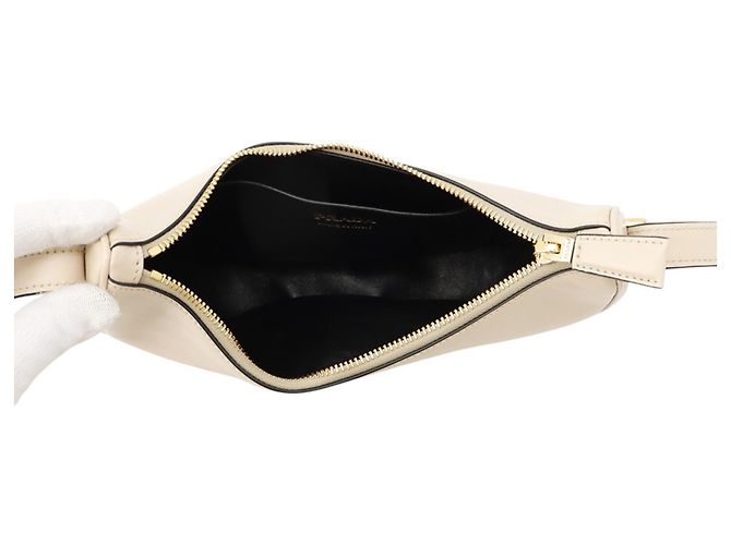 Borsa a tracolla in pelle Prada Arche Small Beige - vista 6