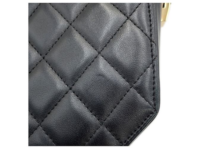 Borsa a tracolla Chanel in pelle d'agnello nera Nero - vista 11