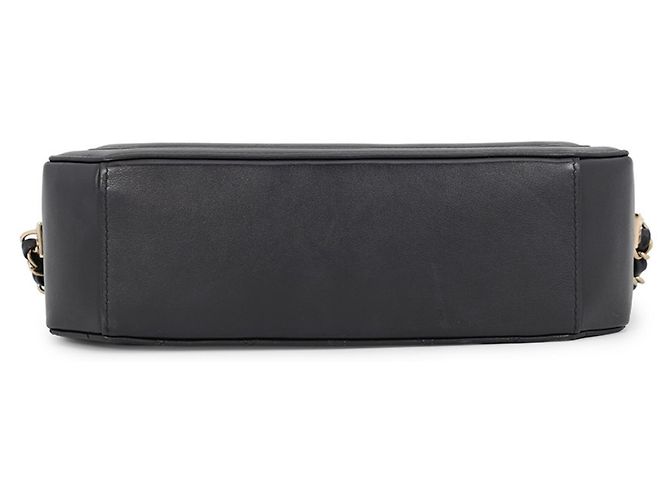 Borsa a tracolla Chanel in pelle d'agnello nera Nero - vista 3