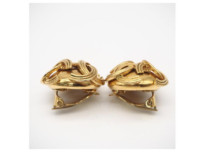 Orecchini a clip Chanel Triple Coco Mark D'oro - vista 7
