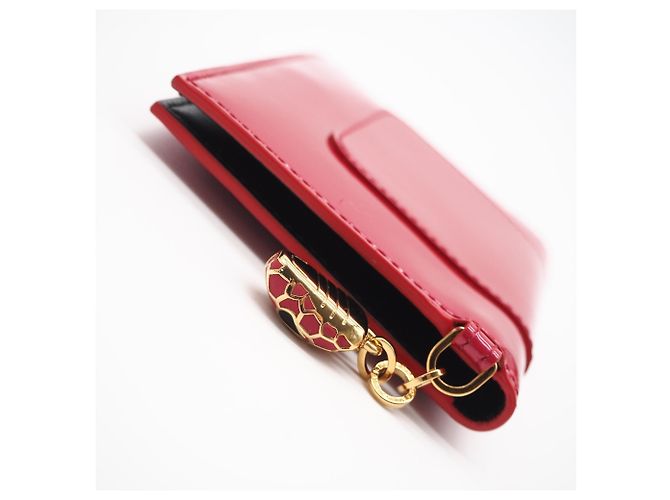 Bulgari Tarjetero Bvlgari Serpenti de piel charol Negro Rosa - vista 10