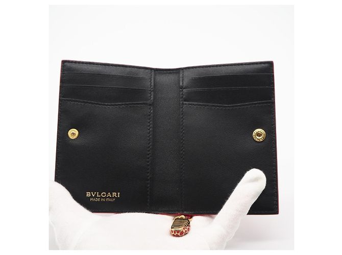 Bulgari Tarjetero Bvlgari Serpenti de piel charol Negro Rosa - vista 11