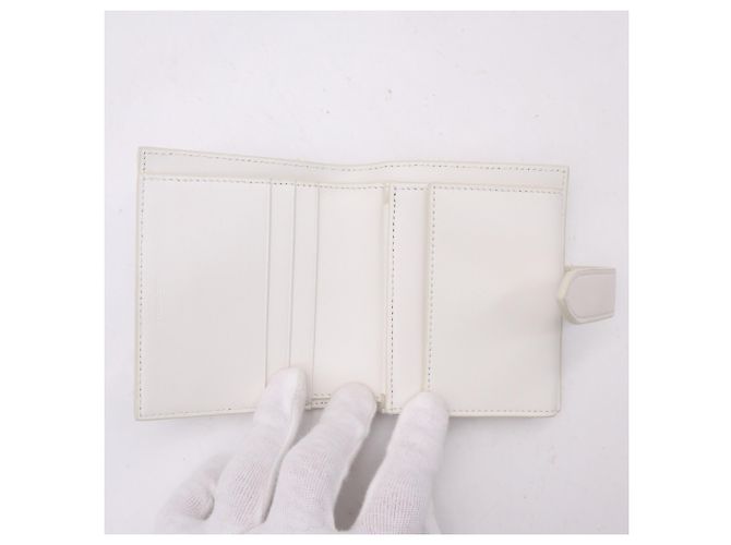 Céline Celine Triomphe Canvas Medium Strap Wallet White Red Blue - view 13