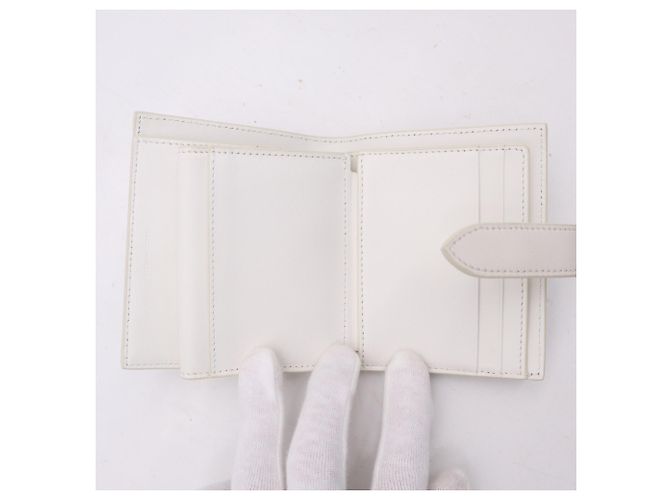 Céline Celine Triomphe Canvas Medium Strap Wallet White Red Blue - view 14