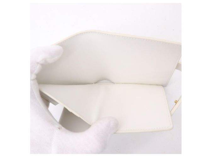Céline Celine Triomphe Canvas Medium Strap Wallet White Red Blue - view 17