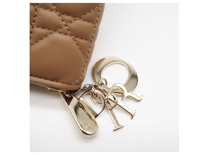 Cartera Christian Dior Cannage Lady Voyageur Beige - vista 5