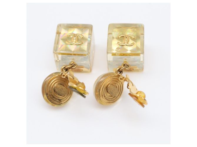 Orecchini Chanel Coco Mark Cube D'oro - vista 4