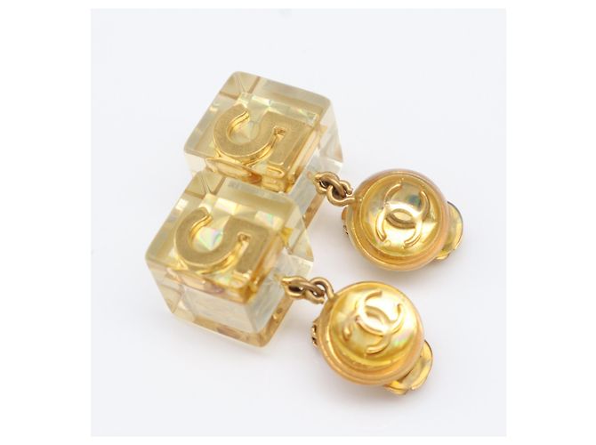 Orecchini Chanel Coco Mark Cube D'oro - vista 8