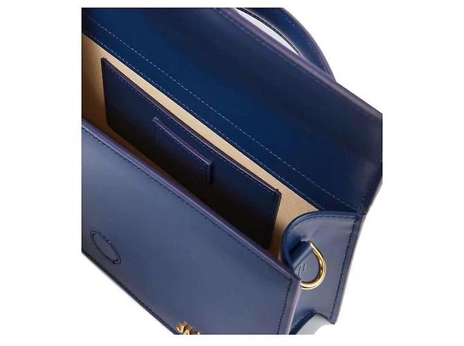 Jacquemus Le Grand Bambino Flap Leather long Blu navy - vista 3