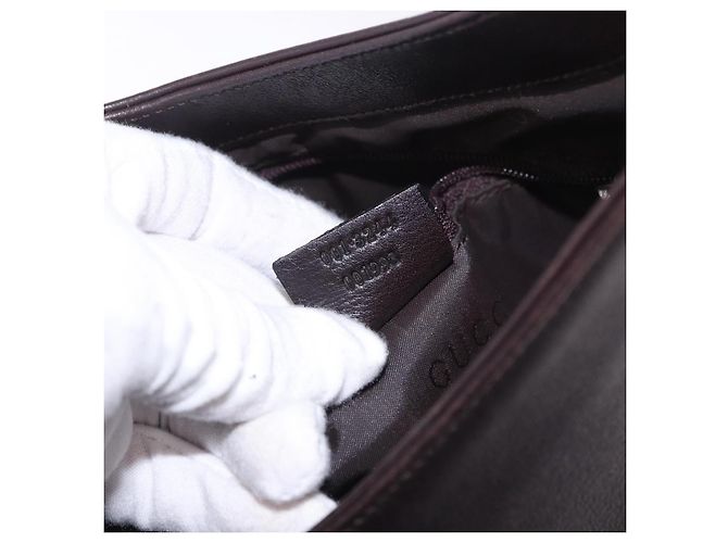 Gucci Vintage Bamboo Handle Tote Leather Brown - view 7