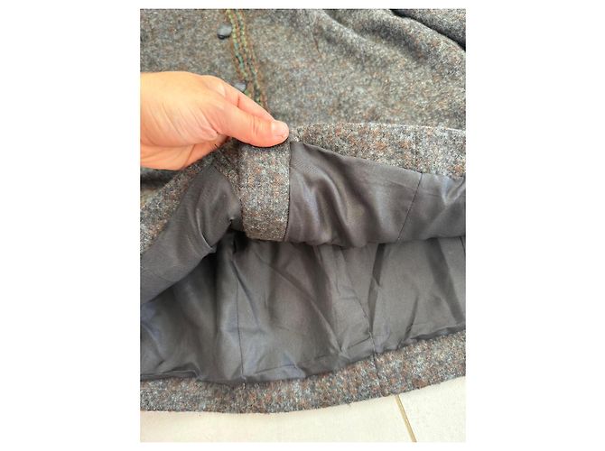 Chanel Tweed-Kostüm Grau und Braun Dunkelgrün - Ansicht 4
