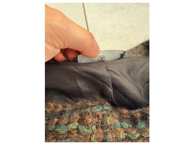 Chanel Tweed-Kostüm Grau und Braun Dunkelgrün - Ansicht 5