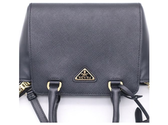 Borsa Prada in pelle Saffiano con logo triangolare Nero - vista 11