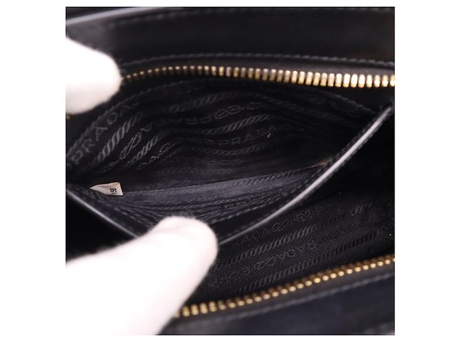 Borsa Prada in pelle Saffiano con logo triangolare Nero - vista 14