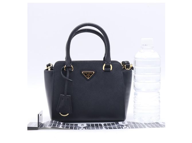 Borsa Prada in pelle Saffiano con logo triangolare Nero - vista 3
