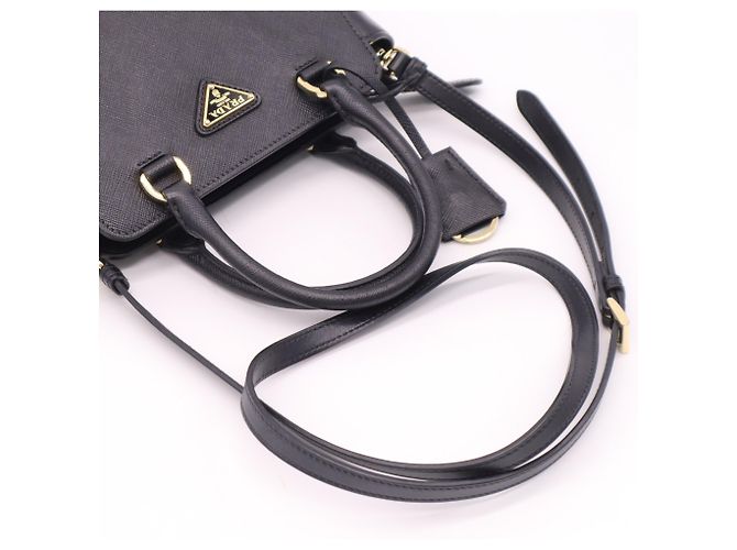 Borsa Prada in pelle Saffiano con logo triangolare Nero - vista 7