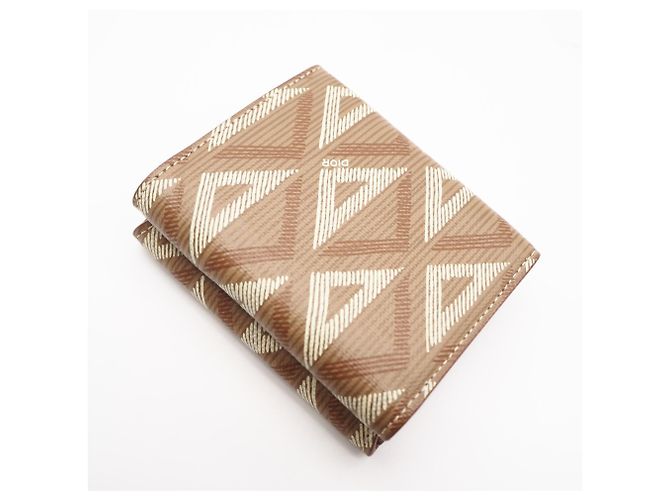 Christian Dior CD Diamond Compact Wallet 2ESBC110 Brown Cream - view 2
