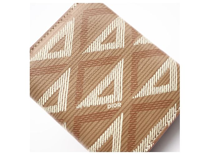 Christian Dior CD Diamond Compact Wallet 2ESBC110 Brown Cream - view 4