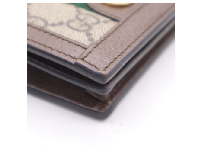 Portafoglio bi-fold Gucci Ophidia Marrone Multicolore Beige - vista 10