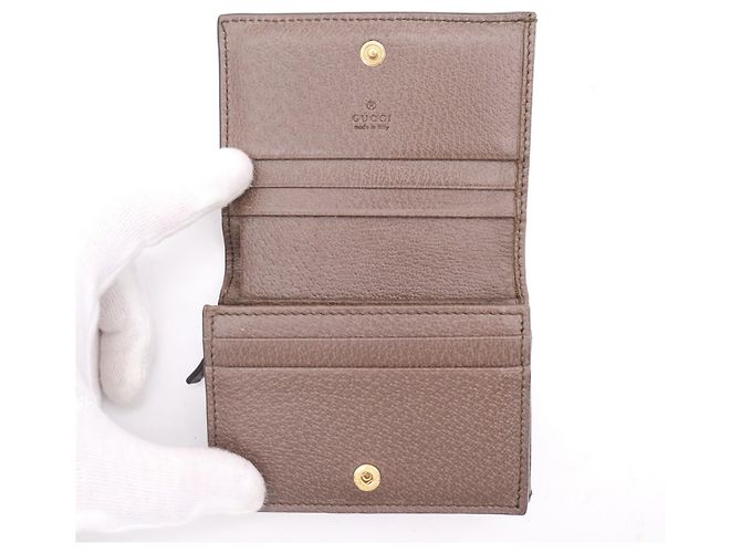 Portafoglio bi-fold Gucci Ophidia Marrone Multicolore Beige - vista 12