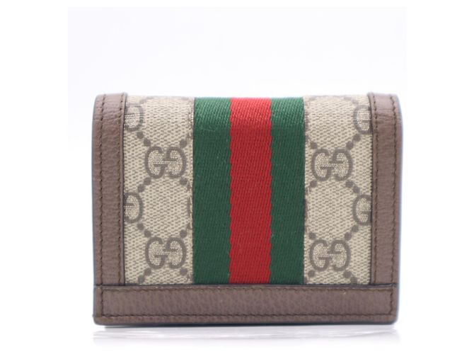Portafoglio bi-fold Gucci Ophidia Marrone Multicolore Beige - vista 2