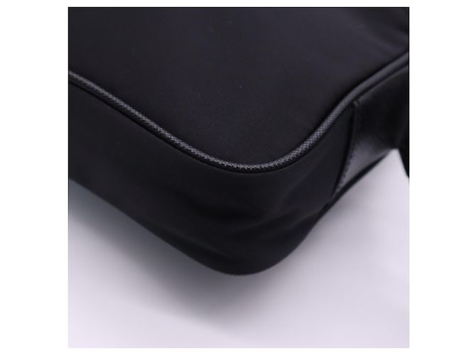 Borsa a tracolla Prada in nylon Saffiano Nero - vista 10