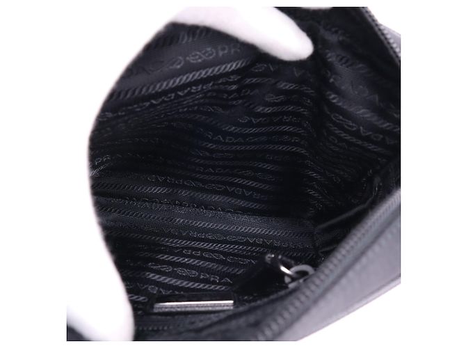 Borsa a tracolla Prada in nylon Saffiano Nero - vista 12