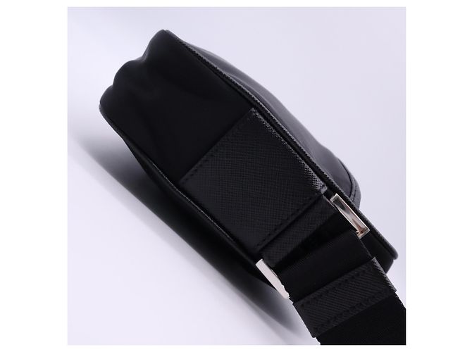 Borsa a tracolla Prada in nylon Saffiano Nero - vista 7