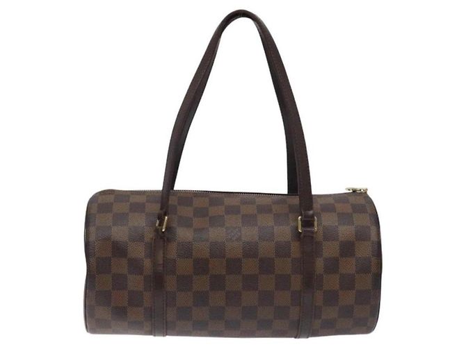 Louis Vuitton Papillon Borsa Cilindrica Damier Ebene Marrone - vista 3