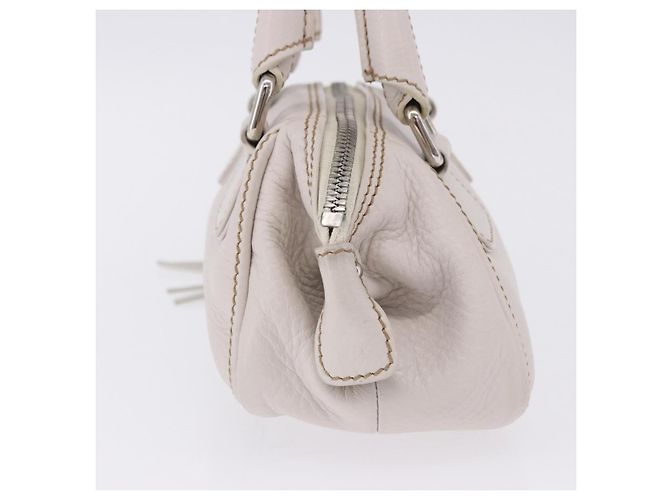 Chanel Lax Tassel Pebbled Leather Medium Weiß - Ansicht 3