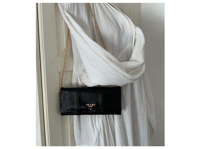 Cartera Prada Saffiano Negra con Cadena Negro - vista 10