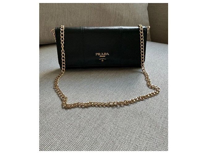 Cartera Prada Saffiano Negra con Cadena Negro - vista 5