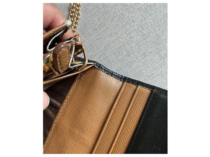Cartera Prada Saffiano Negra con Cadena Negro - vista 9