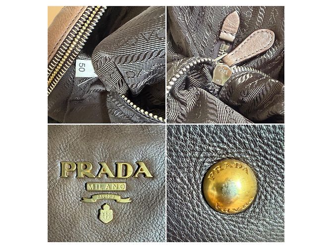 Prada Borsa Bowling Ombre Glacé Marrone - vista 3