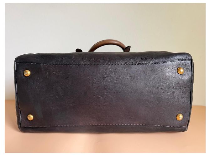 Prada Borsa Bowling Ombre Glacé Marrone - vista 6
