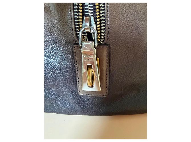 Prada Borsa Bowling Ombre Glacé Marrone - vista 7